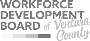 Workforce Development Board Ventura County black and white logo